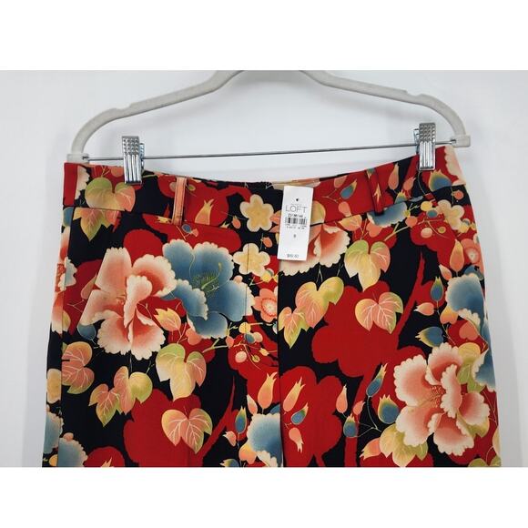 New NWT Ann Taylor Loft Floral Wide Leg Casual Office Pants Size 8 - Picture 3 of 8